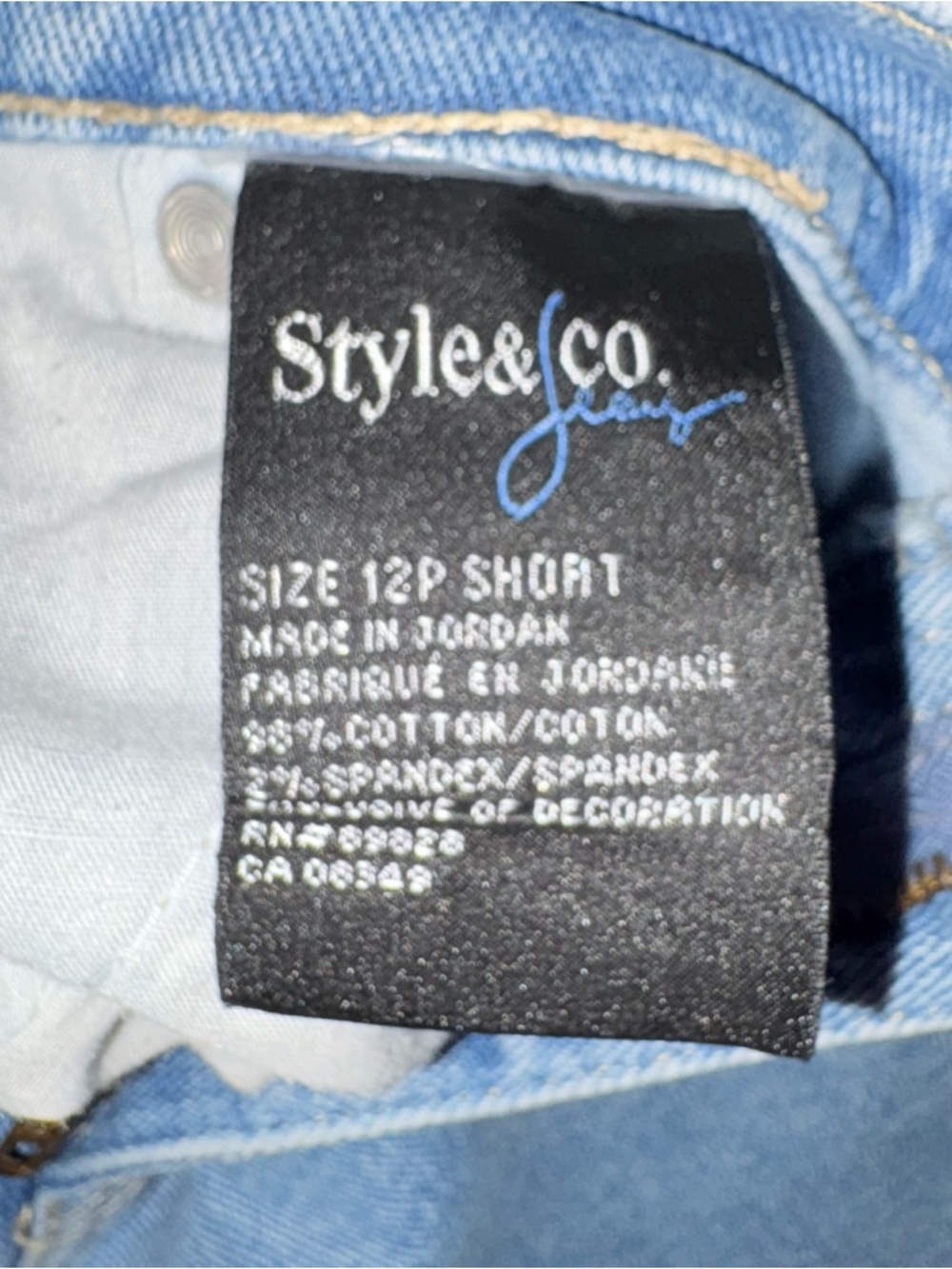 Style & Co. Light Blue Easy Fit Petite Straight Leg Jeans - Size 12P SHORT - Picture 2 of 8